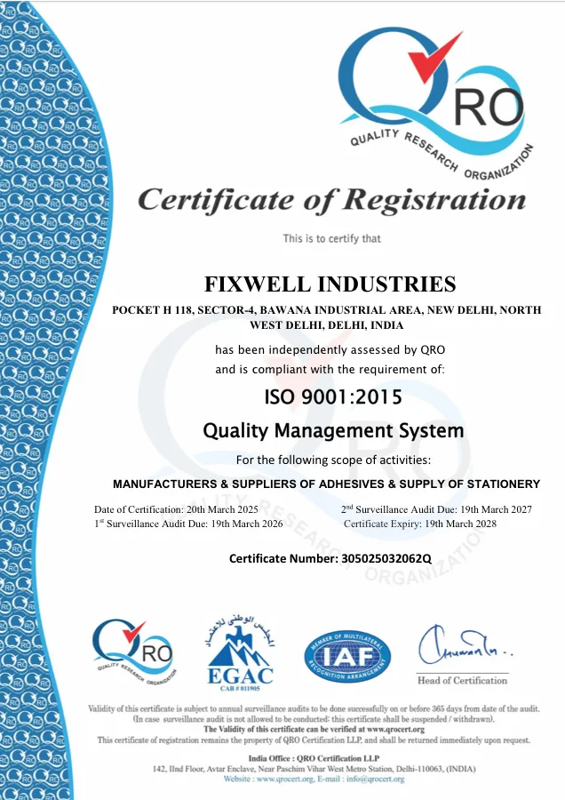 ISO 9001:2015 certificate